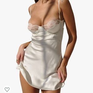 Y2K White Dress Slip Cover Up